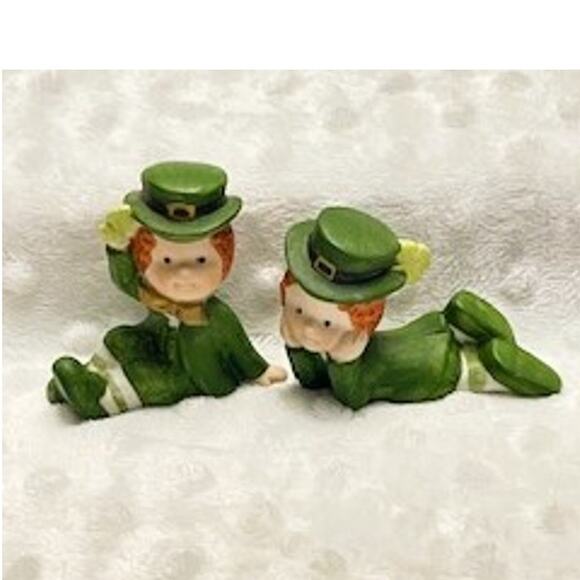 Vintage Lefton Irish St. Patrick's Ceramic Leprechaun Figures-RARE - Picture 1 of 8